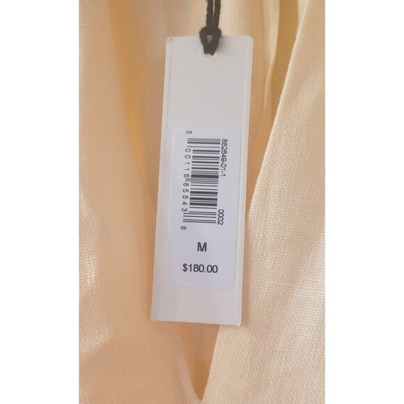 Banana Republic Butter Yellow Cream Pauline Linen Midi Dress. Size M. NEW. - Picture 8 of 9